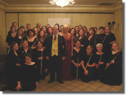 Sir James and Lady Jeanne Galway with the Flute Academy