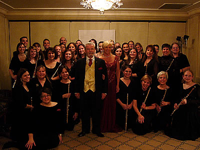 Sir James and Lady Jeanne Galway with the Flute Academy Flute Choirs
